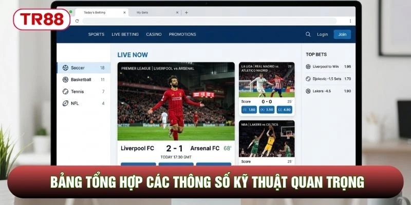 Bảng tổng hợp các thông số kỹ thuật quan trọng