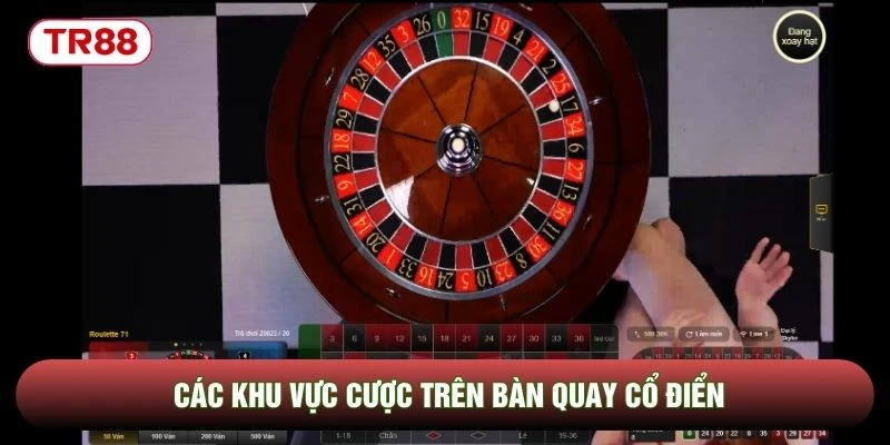 Các khu vực cược trên bàn quay cổ điển