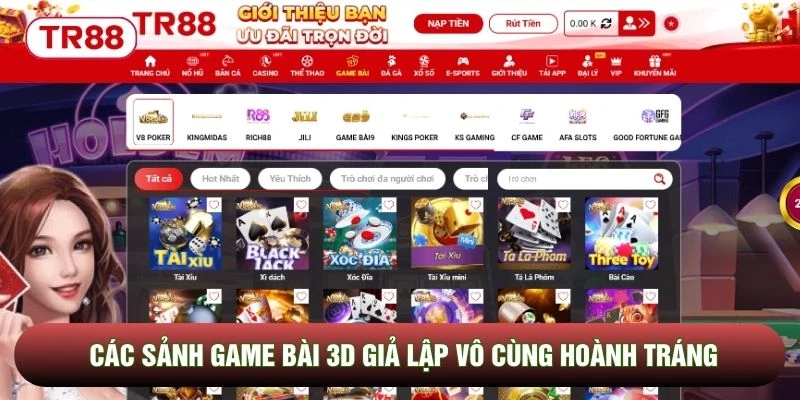 Các sảnh game bài 3D giả lập vô cùng hoành tráng Các sảnh game bài 3D giả lập vô cùng hoành tráng